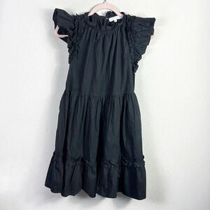 House of Harlow 1960 Black Flutter Sleeve Tiered Mini Dress Size XS